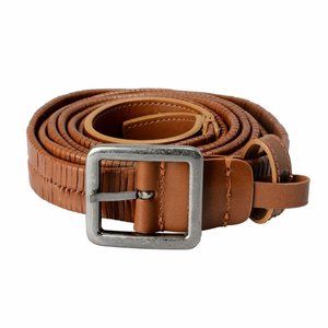 Versace 100% Leather Brown Men's Double Wrap Belt